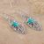 Sterling silver dangle earrings, 'Baroness' - Handcrafted Sterling Silver Earrings from India