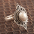 Anillo de cóctel con perlas cultivadas - Anillo de perla cultivada elaborado artesanalmente