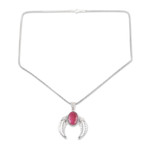 Ruby pendant necklace, 'Treasure Garden' - 14-Carat Ruby Pendant Necklace