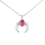 Ruby pendant necklace, 'Treasure Garden' - 14-Carat Ruby Pendant Necklace