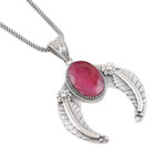Ruby pendant necklace, 'Treasure Garden' - 14-Carat Ruby Pendant Necklace