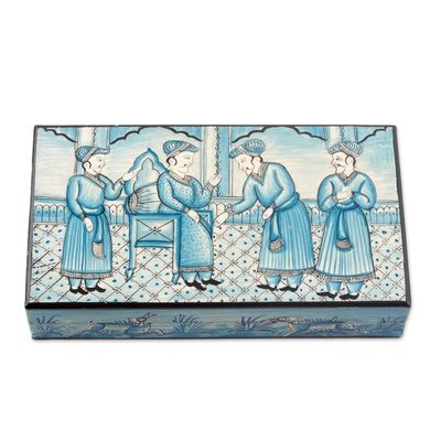 Dekorative Schachtel aus Pappmaché - Handbemalte dekorative Schachtel aus Pappmaché