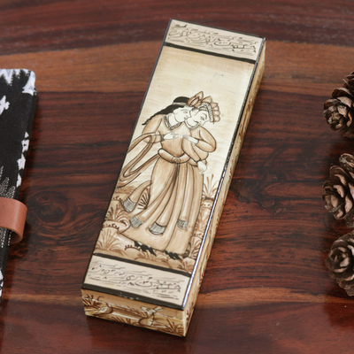Dekorative Pappmaché-Box, „Beloved“ – handgefertigte dekorative Pappmaché-Box