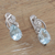 Rhodium-plated blue topaz and cubic zirconia drop earrings, 'Free People in Blue' - Rhodium-Plated Blue Topaz Drop Earrings (image 2b) thumbail