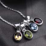 Gemstone pendants necklace, 'Harmony' - Assorted Gemstone Pendant Necklace Set