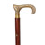 Wood and brass walking stick, 'Garden Stroll' - Mango Wood and Brass Walking Stick with Floral Motif