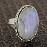 Rainbow moonstone cocktail ring, 'Sweet Glory' - Rainbow Moonstone Single Stone Cocktail Ring