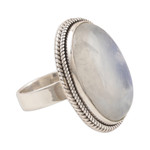 Rainbow moonstone cocktail ring, 'Sweet Glory' - Rainbow Moonstone Single Stone Cocktail Ring