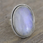 Rainbow moonstone cocktail ring, 'Sweet Glory' - Rainbow Moonstone Single Stone Cocktail Ring