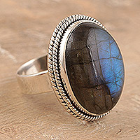 Labradorite cocktail ring, 'Sweet Glory' - Labradorite Single Stone Cocktail Ring