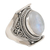 Rainbow moonstone cocktail ring, 'Full Phase Moon' - Hand Made Rainbow Moonstone Cocktail Ring (image 2a) thumbail