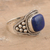 Lapis lazuli cocktail ring, 'Deep in Thought' - Artisan Crafted Lapis Lazuli Cocktail Ring from India thumbail