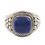 Lapis lazuli cocktail ring, 'Deep in Thought' - Artisan Crafted Lapis Lazuli Cocktail Ring from India (image 2c) thumbail
