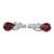 Rhodium-plated garnet and cubic zirconia drop earrings, 'Red Glam' - Rhodium-Plated Drop Earrings with Garnet and Cubic Zirconia