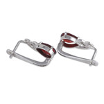 Rhodium-plated garnet and cubic zirconia drop earrings, 'Red Glam' - Rhodium-Plated Drop Earrings with Garnet and Cubic Zirconia