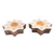 Wood tealight candle holders, 'Kaleidoscopic Sky' (pair) - Mango Wood Tealight Candle Holders with Star Motif (Pair)