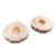 Wood tealight candle holders, 'Betel Delight' (pair) - Mango Wood Tealight Candle Holders with Leaf Motif (Pair)