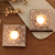 Wood tealight candle holders, 'Celebration Day' (pair) - Artisan Crafted Tealight Candle Holders from India (Pair)