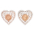 Wood tealight candle holders, 'Warm Heart' (pair) - Hand Carved Tealight Candle Holders with Heart Motif (Pair)