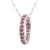 Ruby pendant necklace, 'Circle of Love' - Artisan Crafted Ruby Rhodium Plated Silver Necklace (image 2d) thumbail