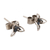 Sapphire stud earrings, 'Cool Petals' - Genuine Sapphire Flower Earrings (image 2b) thumbail