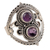 Amethyst cocktail ring, 'Paragon' - Handcrafted Sterling Silver and Amethyst Ring (image 2a) thumbail