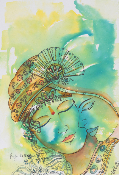 'Radhakant' - Pintura original de Krishna y Radha