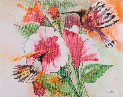 'Hummingbird' - Signed Original Watercolour Painting