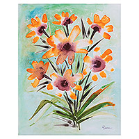 'Marigold' - Pintura floral de acuarela de la India