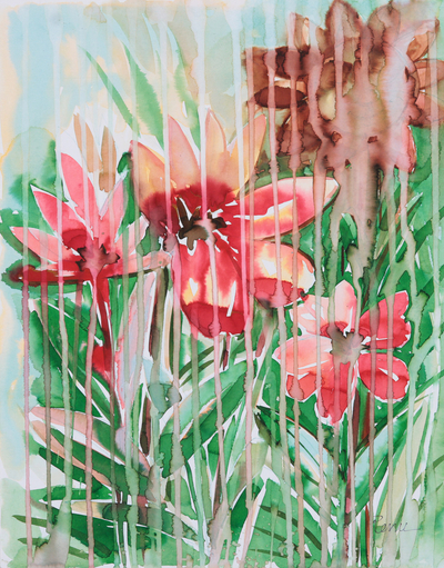 'Blossom II' - Pintura original de acuarela floral firmada