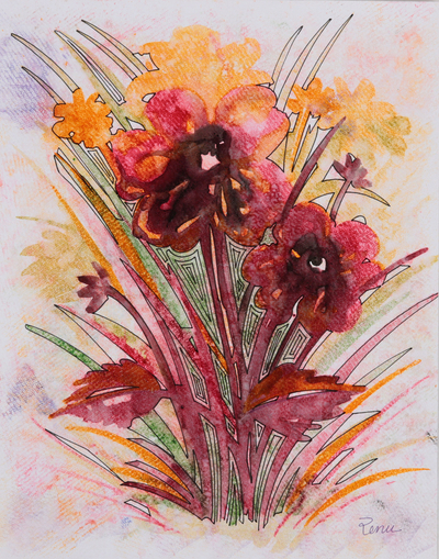 'Blossom III' - Watercolour Painting of Flowers