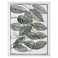 Black And White Leaf And Tree Paintings