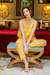 Cotton pajama set, 'Marigold Spring' - Marigold Cotton Pajama Set with Floral and Chevron Patterns (image 2b) thumbail