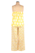 Cotton pajama set, 'Marigold Spring' - Marigold Cotton Pajama Set with Floral and Chevron Patterns (image 2d) thumbail