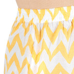 Cotton pajama set, 'Marigold Spring' - Marigold Cotton Pajama Set with Floral and Chevron Patterns