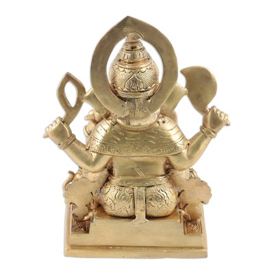 Brass sculpture, 'Sublime Ganesha' - Brass Sculpture of Hindu God Ganesha Handcrafted in India