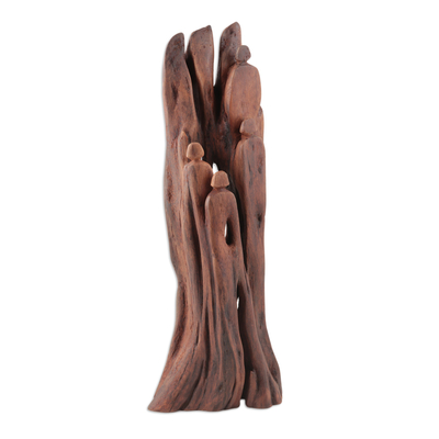 Reclaimed wood sculpture, 'Journey to the Woods' - One of a Kind Signed Abstract Sculpture of Reclaimed Wood