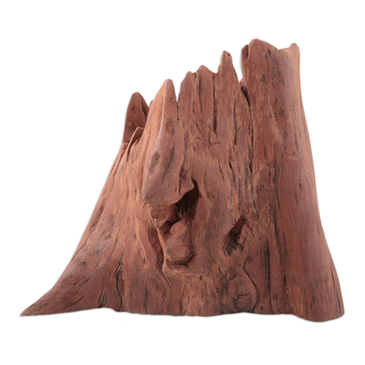 Escultura de madera recuperada - Escultura abstracta única en su tipo de madera recuperada