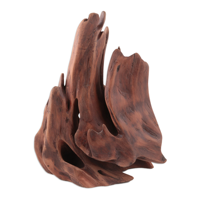 Reclaimed wood sculpture, 'Delight in Nature' - Signed Original Sculpture of Reclaimed Wood from the Forest