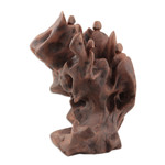 Reclaimed wood sculpture, 'Fun with Nature' - Signed One of a Kind Sculpture of Reclaimed Deodar Cedar