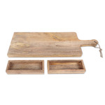 Wood charcuterie board and trays, 'Rustic Beauty' (set of 3) - Handcrafted Mango Wood Trays (Set of 3)