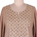 Cotton blend shift dress, 'Enchanting Afternoon' - Redwood Cotton Blend Shift Dress Embellished with Sequins