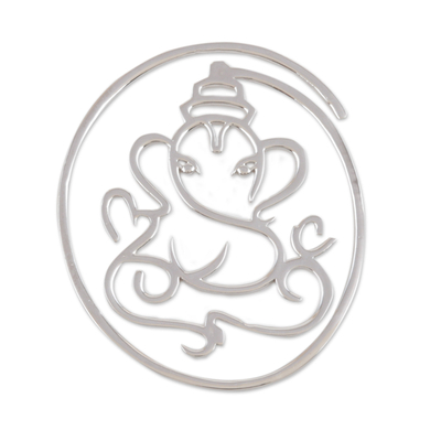 Marcapáginas de plata de ley - Marcapáginas indio de plata esterlina con motivo de Ganesha