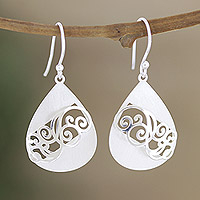 Sterling silver dangle earrings, 'Luxurious Charm' - Sterling Silver Dangle Earrings Designed by Hema in India