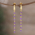Gold-plated amethyst dangle earrings, 'Golden Torrent in Purple' - Hand Made Gold-Plated Amethyst Dangle Earrings (image 2) thumbail