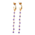Gold-plated amethyst dangle earrings, 'Golden Torrent in Purple' - Hand Made Gold-Plated Amethyst Dangle Earrings thumbail