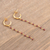 Gold-plated garnet dangle earrings, 'Golden Torrent in Red' - Handcrafted Gold-Plated Garnet Dangle Earrings (image 2b) thumbail