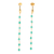 Gold-plated onyx dangle earrings, 'Golden Torrent in Green' - Handmade Gold-Plated Green Onyx Dangle Earrings thumbail