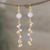 Gold-plated multi-gemstone dangle earrings, 'Pink Sea' - Gold-Plated Cultured Pearl and Chalcedony Dangle Earrings (image 2) thumbail