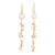 Gold-plated multi-gemstone dangle earrings, 'Pink Sea' - Gold-Plated Cultured Pearl and Chalcedony Dangle Earrings thumbail